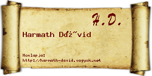 Harmath Dávid névjegykártya